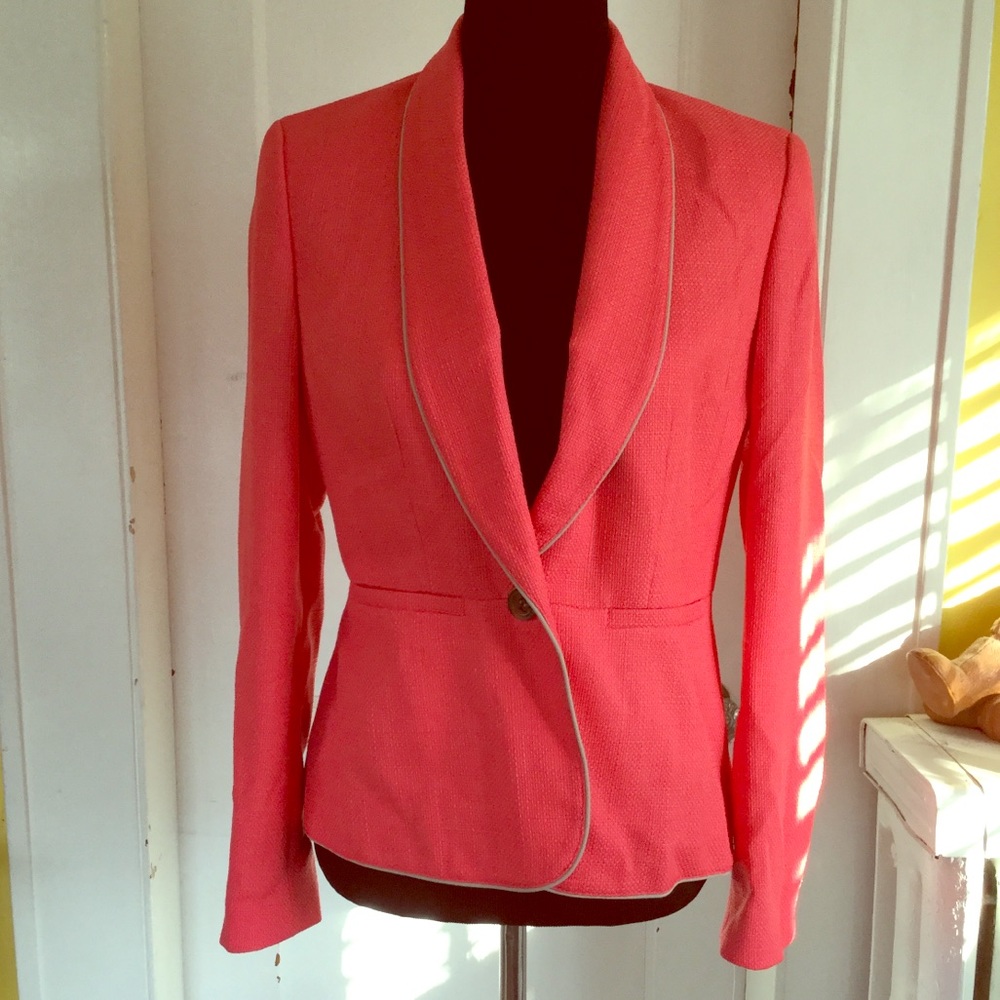 NWT Anne Klein pink spring work tweed blazer Sz 8